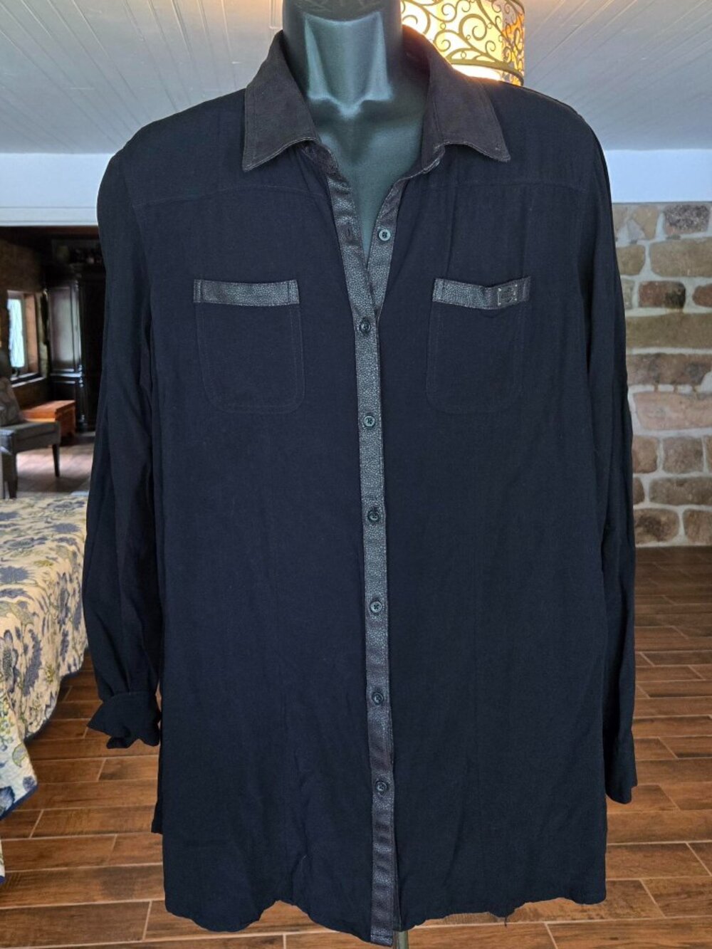 Genuine Motorclothes Harley Davidson Womens Button Up Long Sleeve Shirt Size 2XL